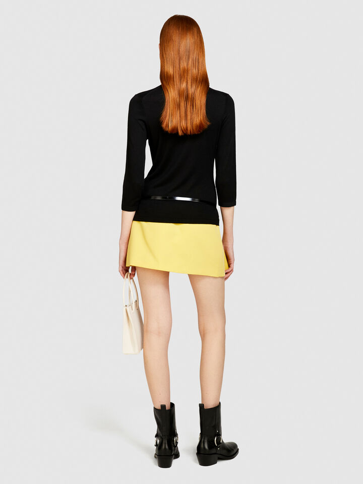 Turtleneck in silk blend - women's high neck sweaters - Black | Sisley image number 3